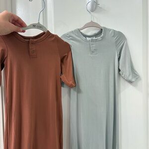 MEBIE BABY 0-3M (both pieces ) Infant Knotted Gown 0-3 Bamboo Sleeper knot gown